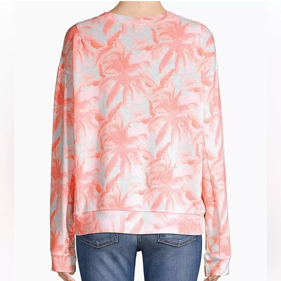 MONROW Tropical Palm Print Sweatshirt Size Small - Picture 4 of 16